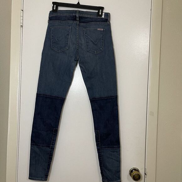 HUDSON newton dark blue wash patchwork super skinny jeans size US 27 - Picture 6 of 6